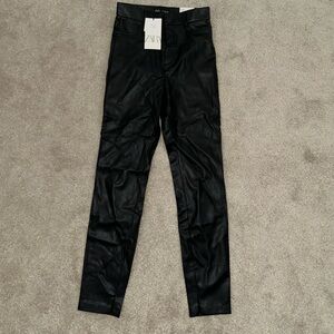 Black high rise Zara leather pants